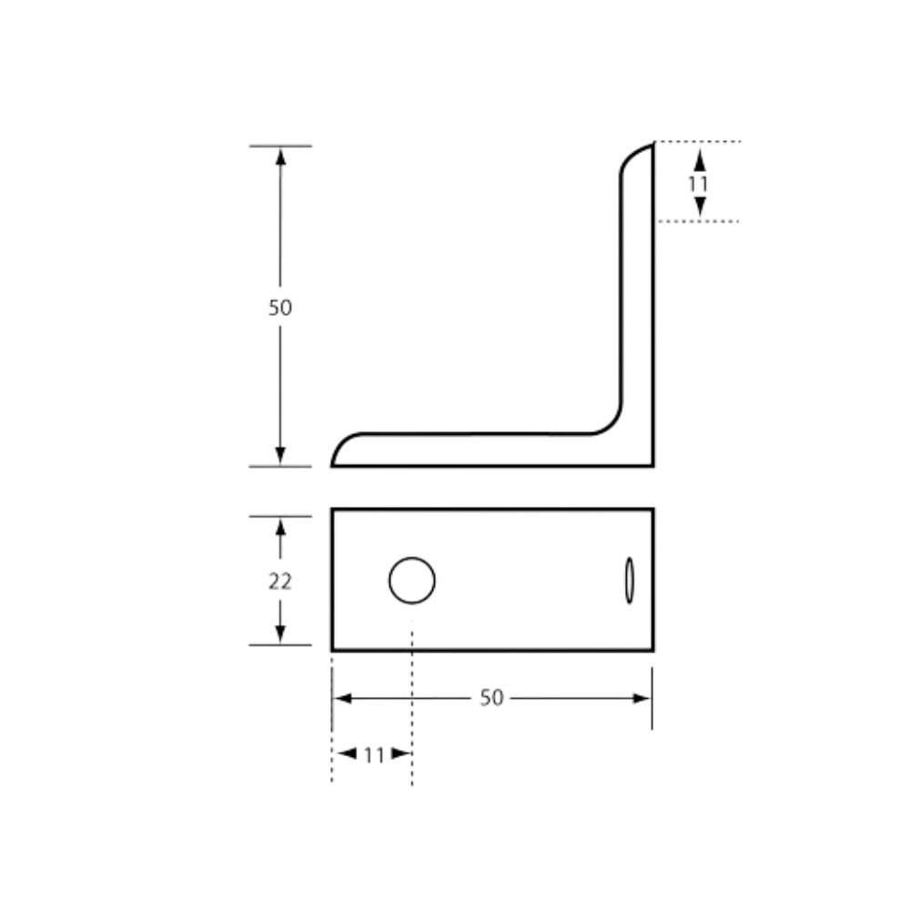 121 Angle Bracket in Graphite - ML121_6MMCSK_GRAPHITE