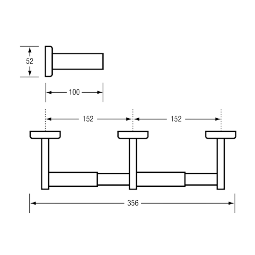 Double Toilet Roll Holder in Satin Stainless Steel - ML256S