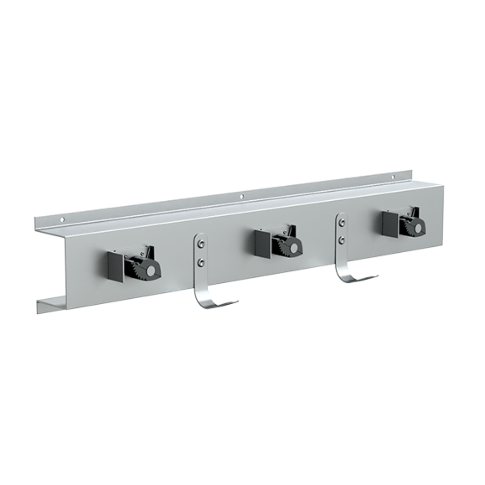 Mop & Broom Holder with Hooks in Satin Stainless Steel - ML983_3