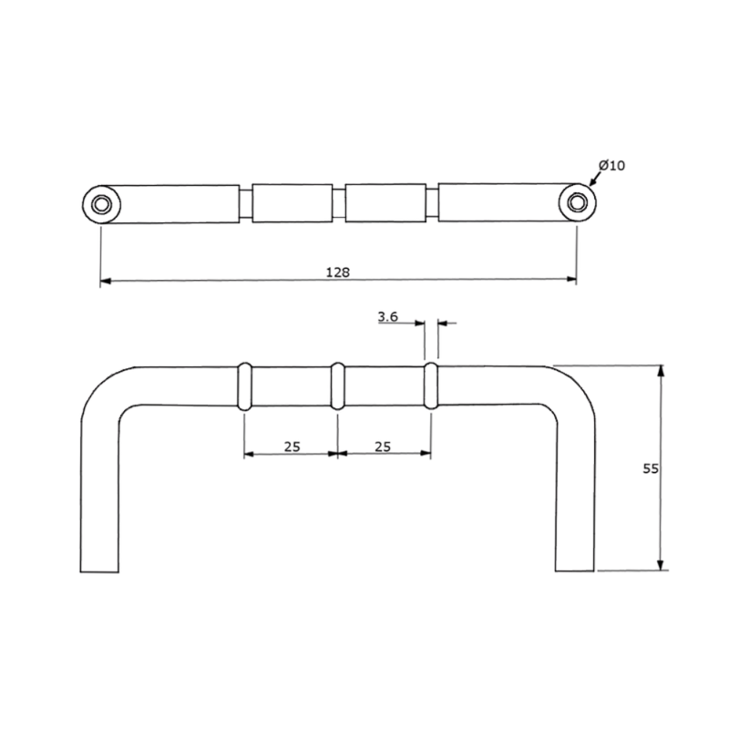 D-Pull Handle with Rubber Stopper in Designer Black - ML315R_DESIGNER