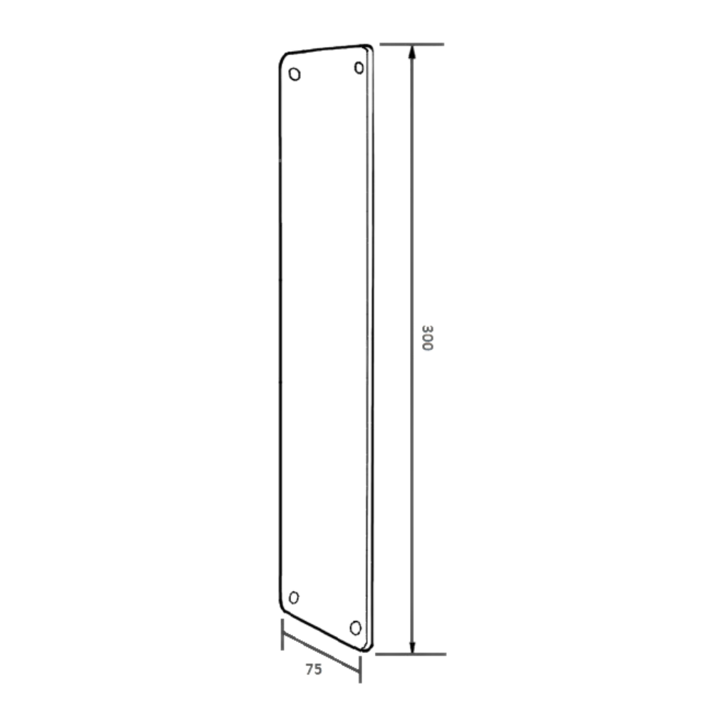 Push Plate in Satin Stainless Steel - ML4058