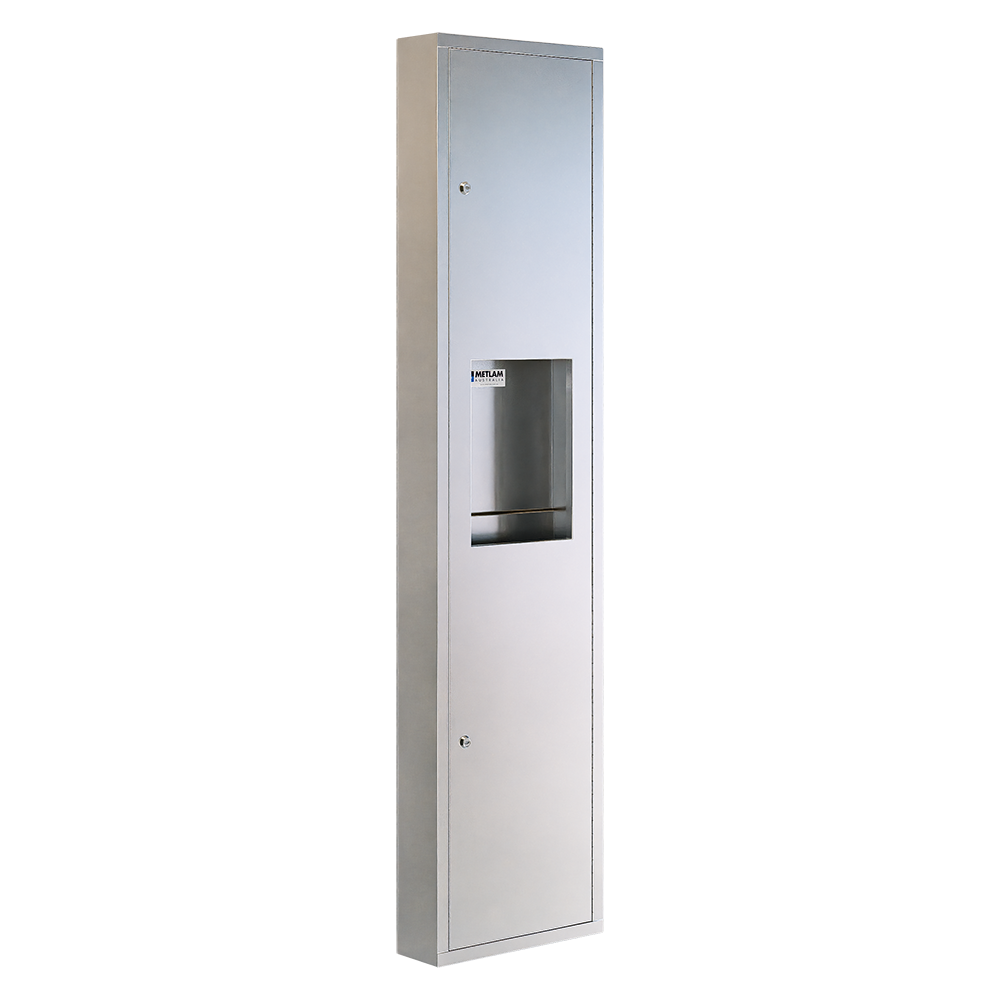 Surface Mounted Paper Towel Dispenser & Waste Receptacle in Satin Stainless Steel - ML706_SM_MK3