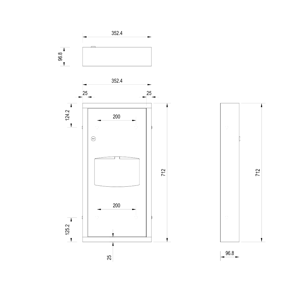 Surface Mounted Paper Towel Dispenser & Waste Receptacle in Satin Stainless Steel - ML710_SM_MK3