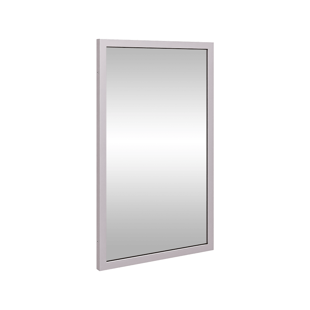 760mmH x 460mmW Framed Mirror in Satin Stainless Steel - ML771_1
