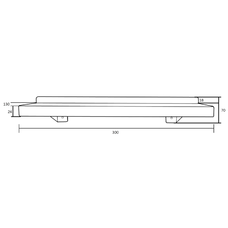 300mm Utility Shelf in Satin Stainless Steel - ML951_300SHELF_SS
