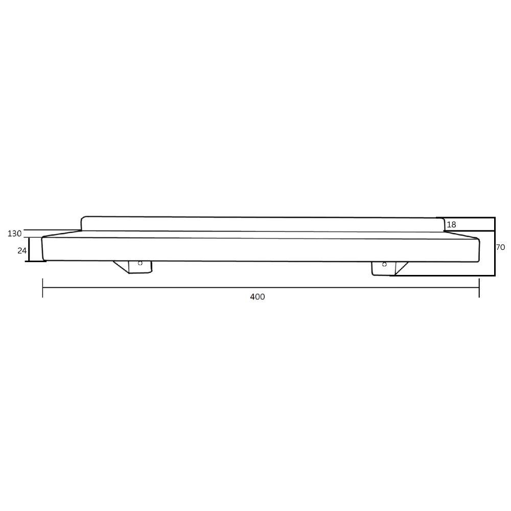 400mm Utility Shelf in Satin Stainless Steel - ML951_400SHELF_SS