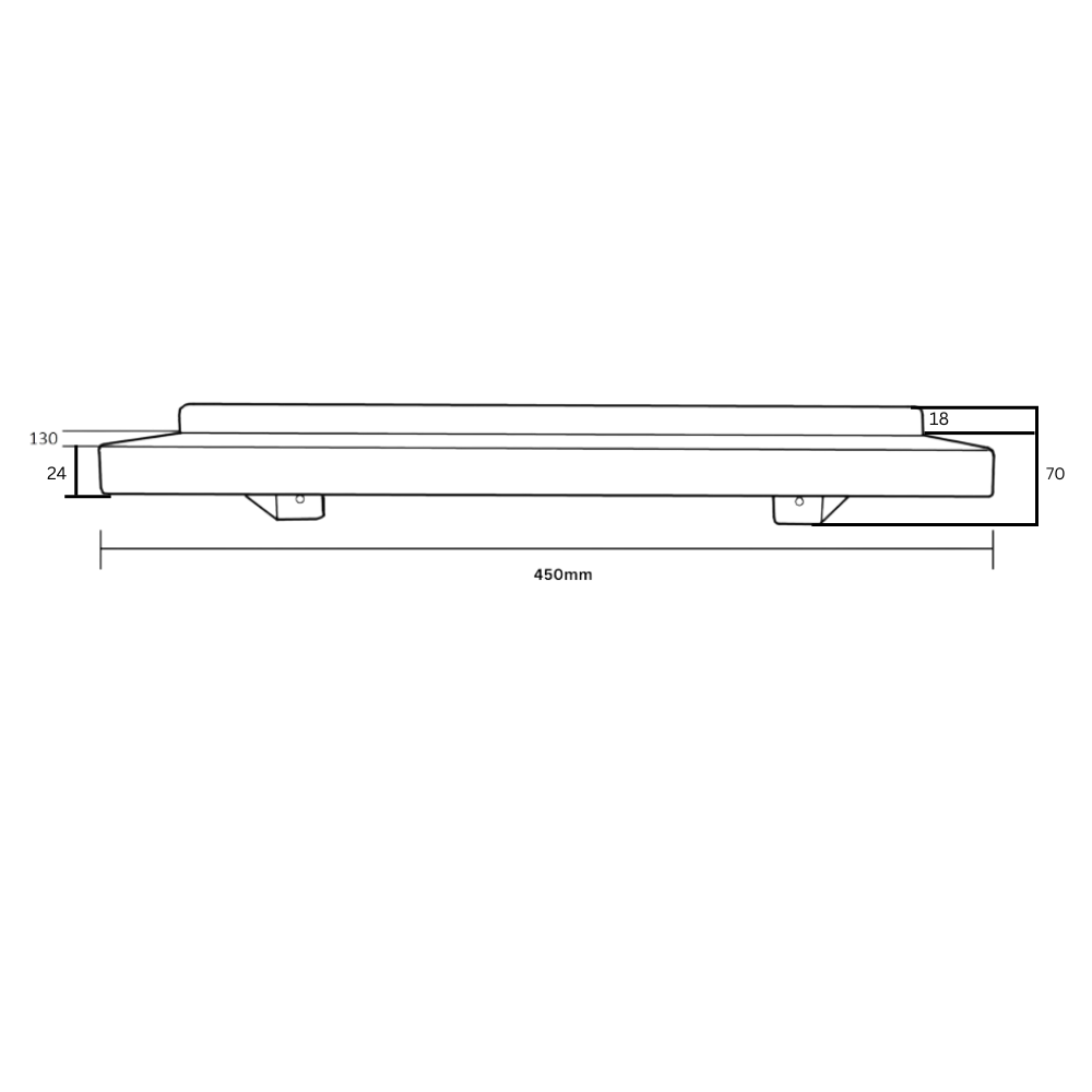 450mm Utility Shelf in Satin Stainless Steel - ML951_450SHELF_SS