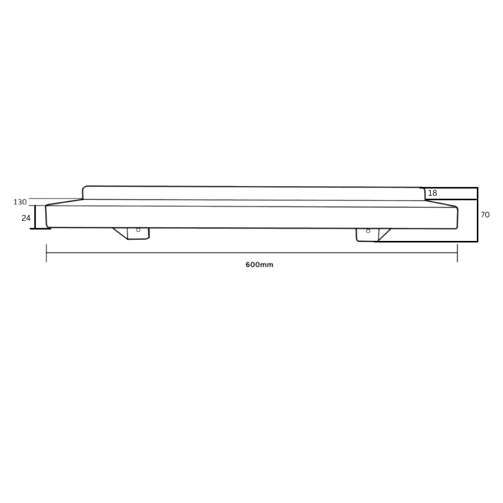 600mm Utility Shelf in Satin Stainless Steel - ML951_600SHELF_SS