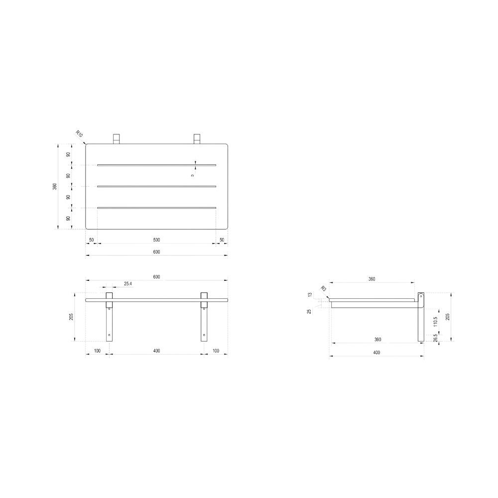 Folding Shower Seat in Compact Laminate - ML993_CL