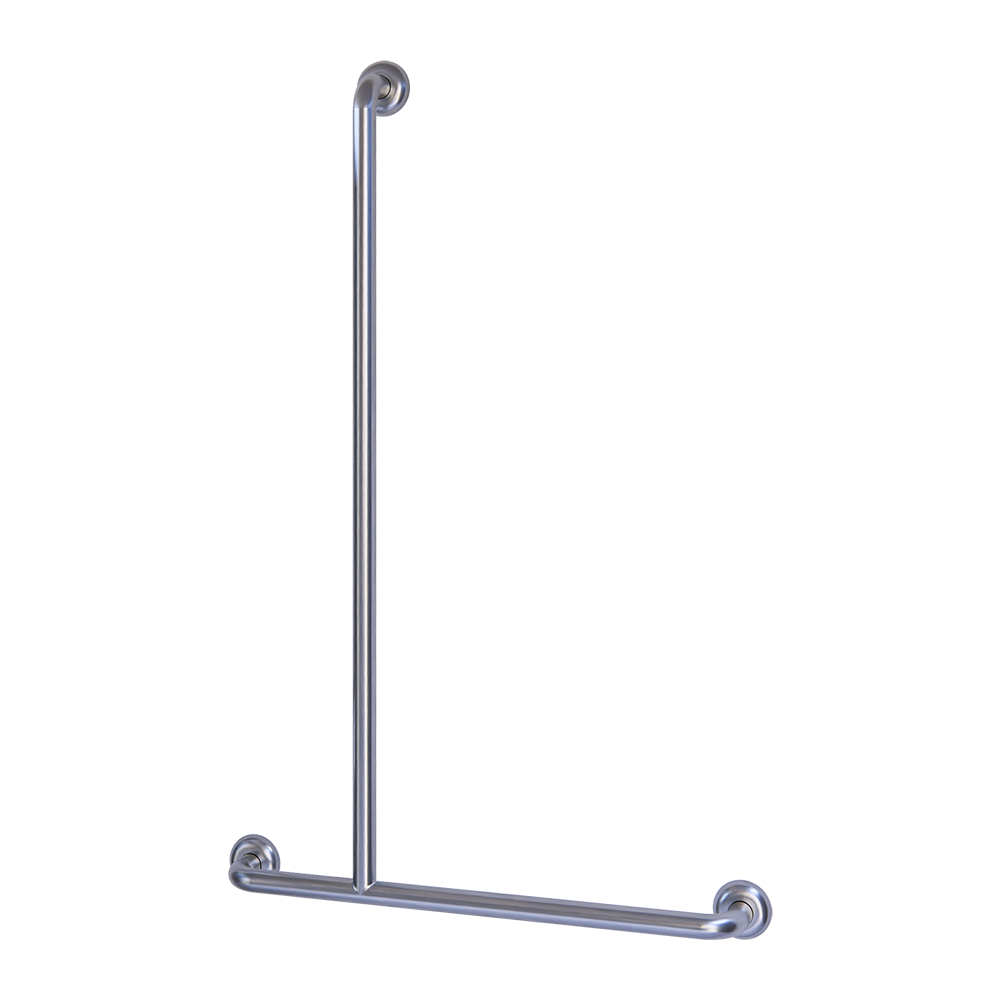 Bariatric Offset Flush Mount Shower LH Grab Rail in Satin Stainless Steel - MLRB_107_SS