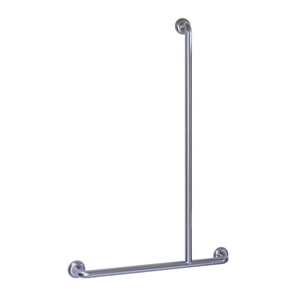Bariatric Offset Flush Mount Shower RH Grab Rail in Satin Stainless Steel - MLRB_108_SS