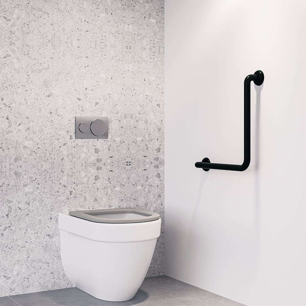 90° Ambulant Grab Rail in Designer Black - MLR112_DESIGNER