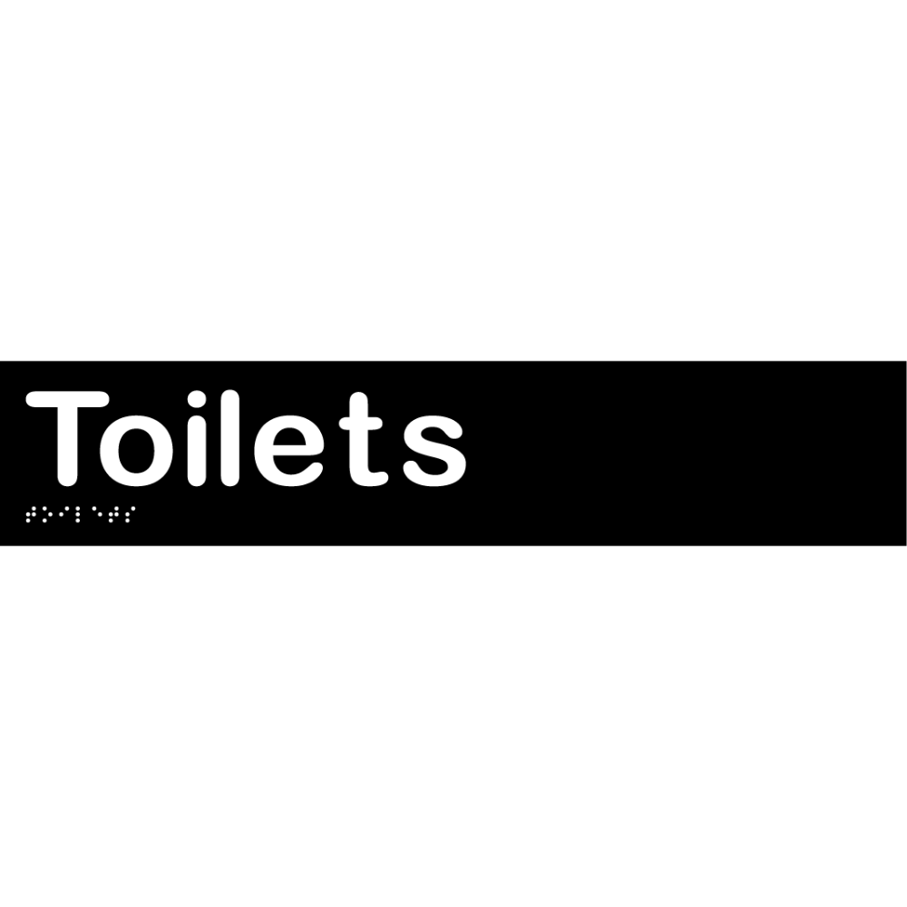 Toilets Sign in Designer Black Vinyl - MLS16051_BLK