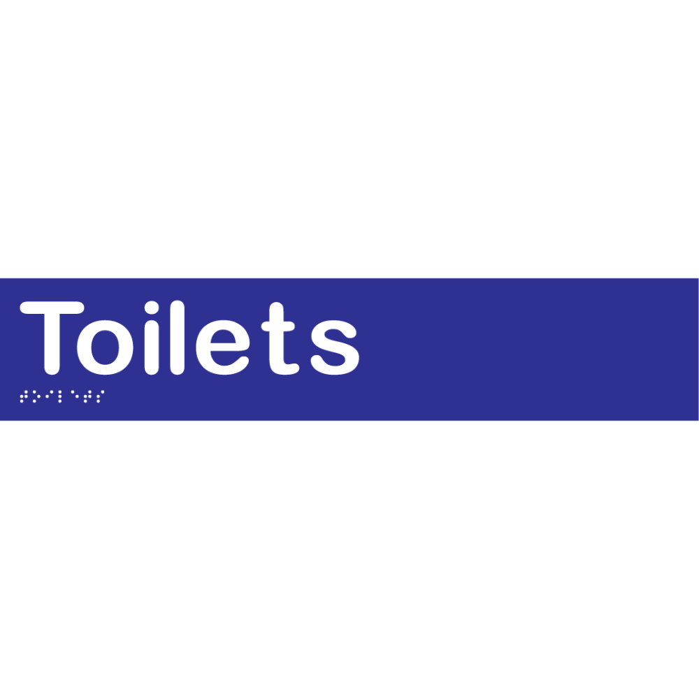 Toilets Sign in Blue Vinyl - MLS16051_BLU