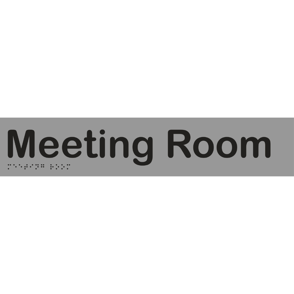 Meeting Room Braille Sign in Stainless Steel - MLS16054_SS