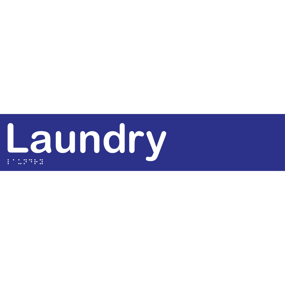 Laundry Braille Sign in Blue Vinyl - MLS16056_BLU
