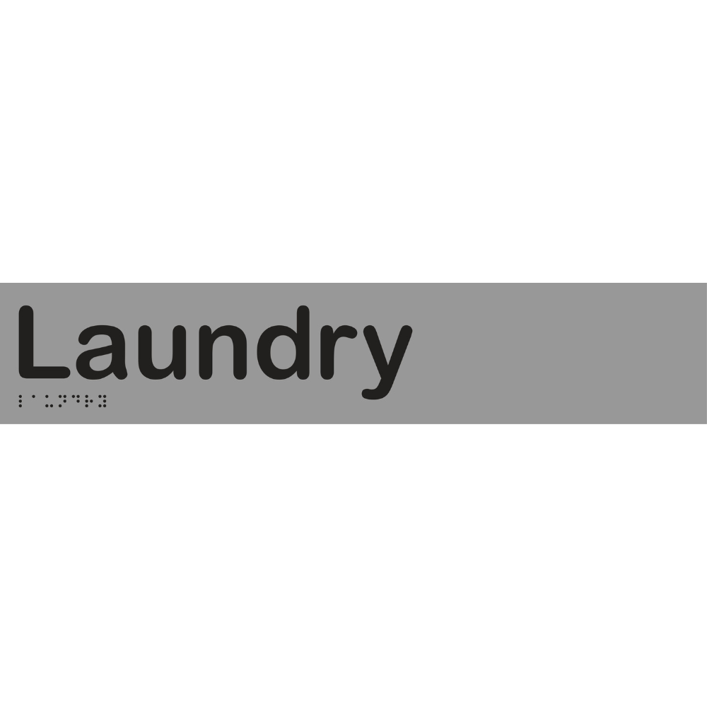 Laundry Braille Sign in Silver Vinyl - MLS16056_SIL