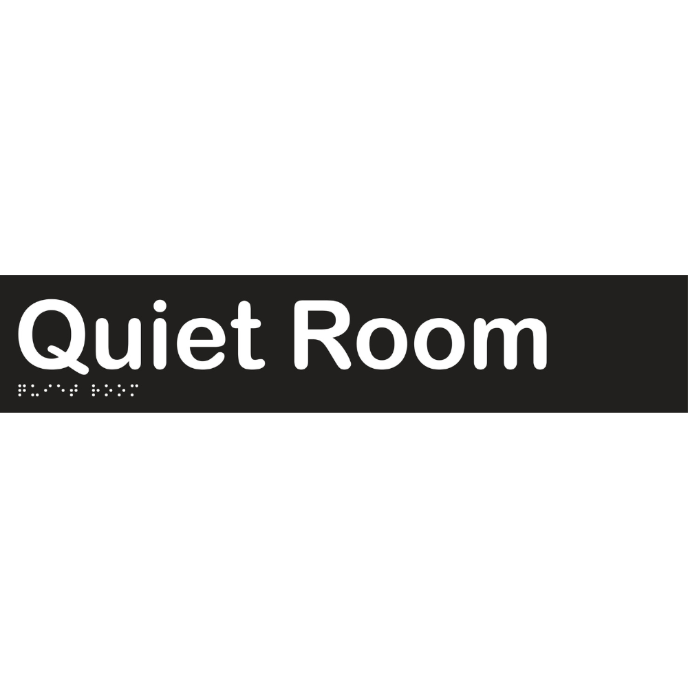 Quiet Room Braille Sign in Designer Black Vinyl - MLS16057_BLK