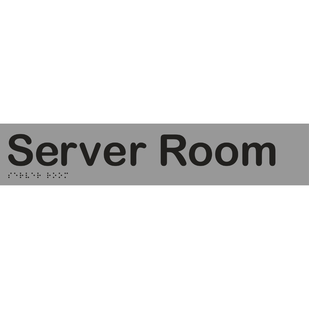 Server Room Braille Sign in Stainless Steel - MLS16058_SS