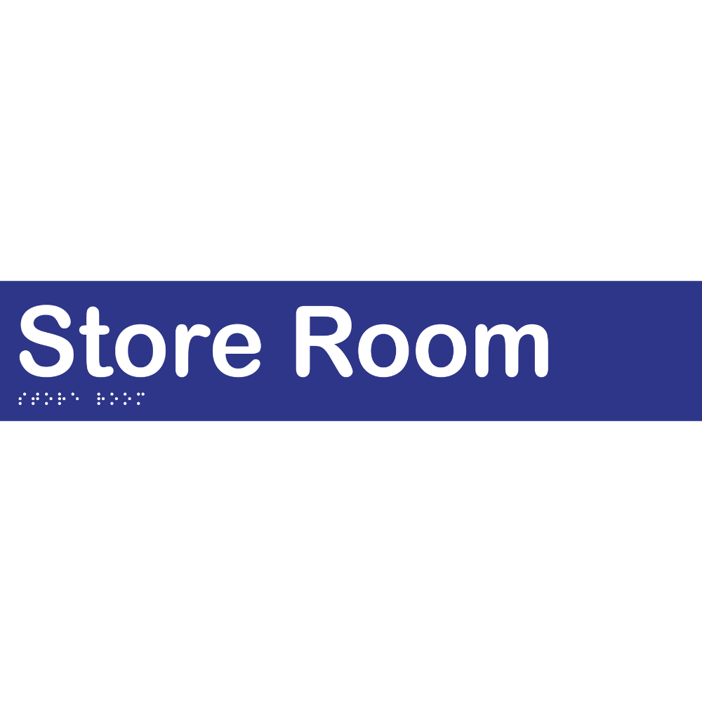 Store Room Braille Sign in Blue Vinyl - MLS16059_BLU