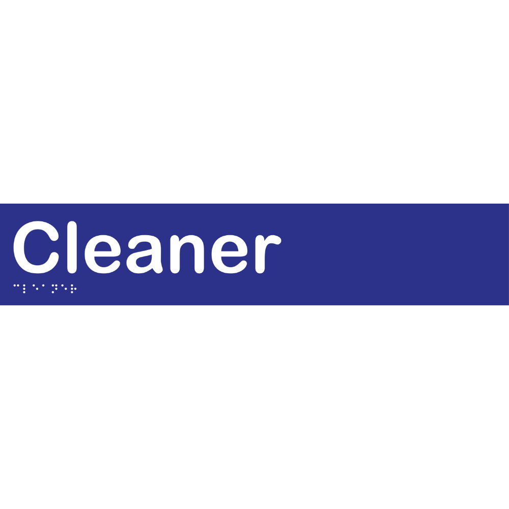 Cleaner Braille Sign in Blue Vinyl - MLS16091_BLU
