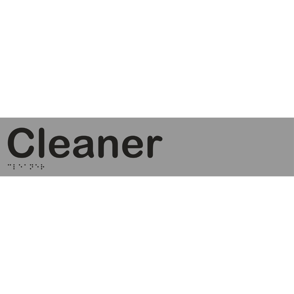 Cleaner Braille Sign in Silver Vinyl - MLS16091_SIL