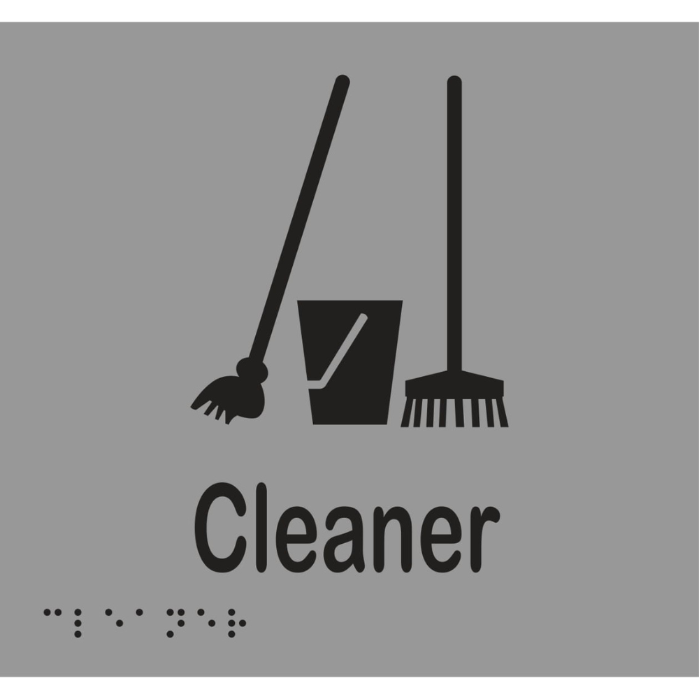 Cleaner Braille Sign in Stainless Steel - MLS16092_SS