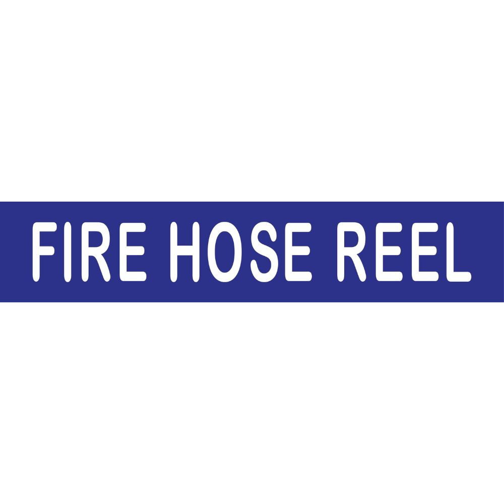 Fire Hose Reel Sign in Blue Vinyl - MLS16212_BLU