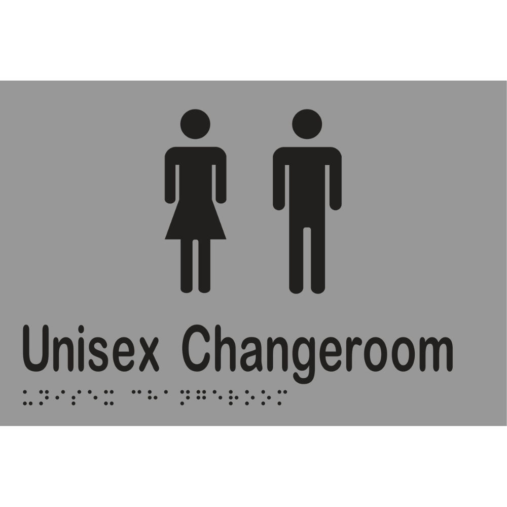 Unisex Changeroom Braille Sign in Silver Vinyl - MLS16215_SIL