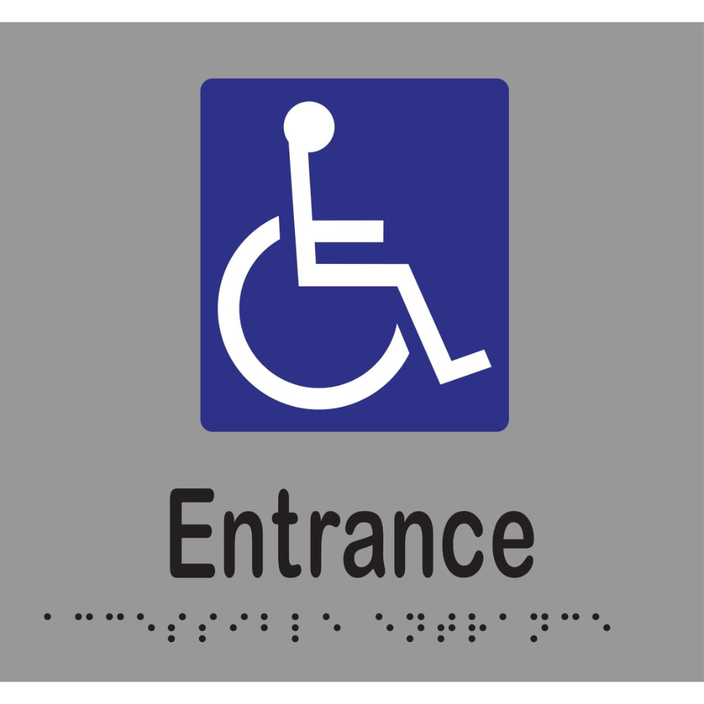 Accessible Entrance Braille Sign in Stainless Steel - MLS16234_SS