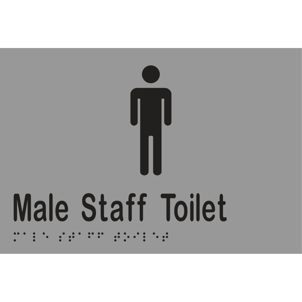 Male Staff Toilet Braille Sign in Stainless Steel - MLS16244_SS