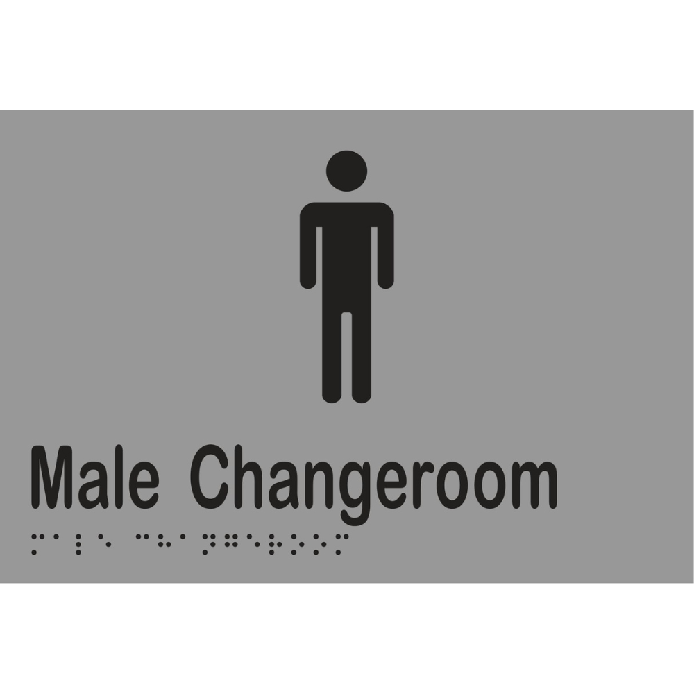 Male Changeroom Braille Sign in Silver Vinyl - MLS16245_SIL