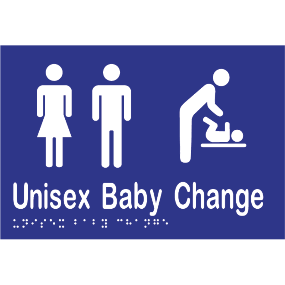 Unisex Baby Change Braille Sign in Blue Vinyl - MLS16282_BLU