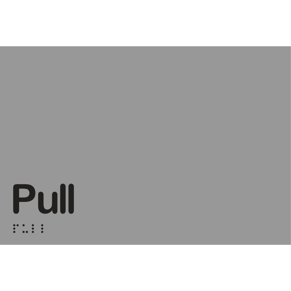 Pull Braille Sign in Stainless Steel - MLS16425_SS