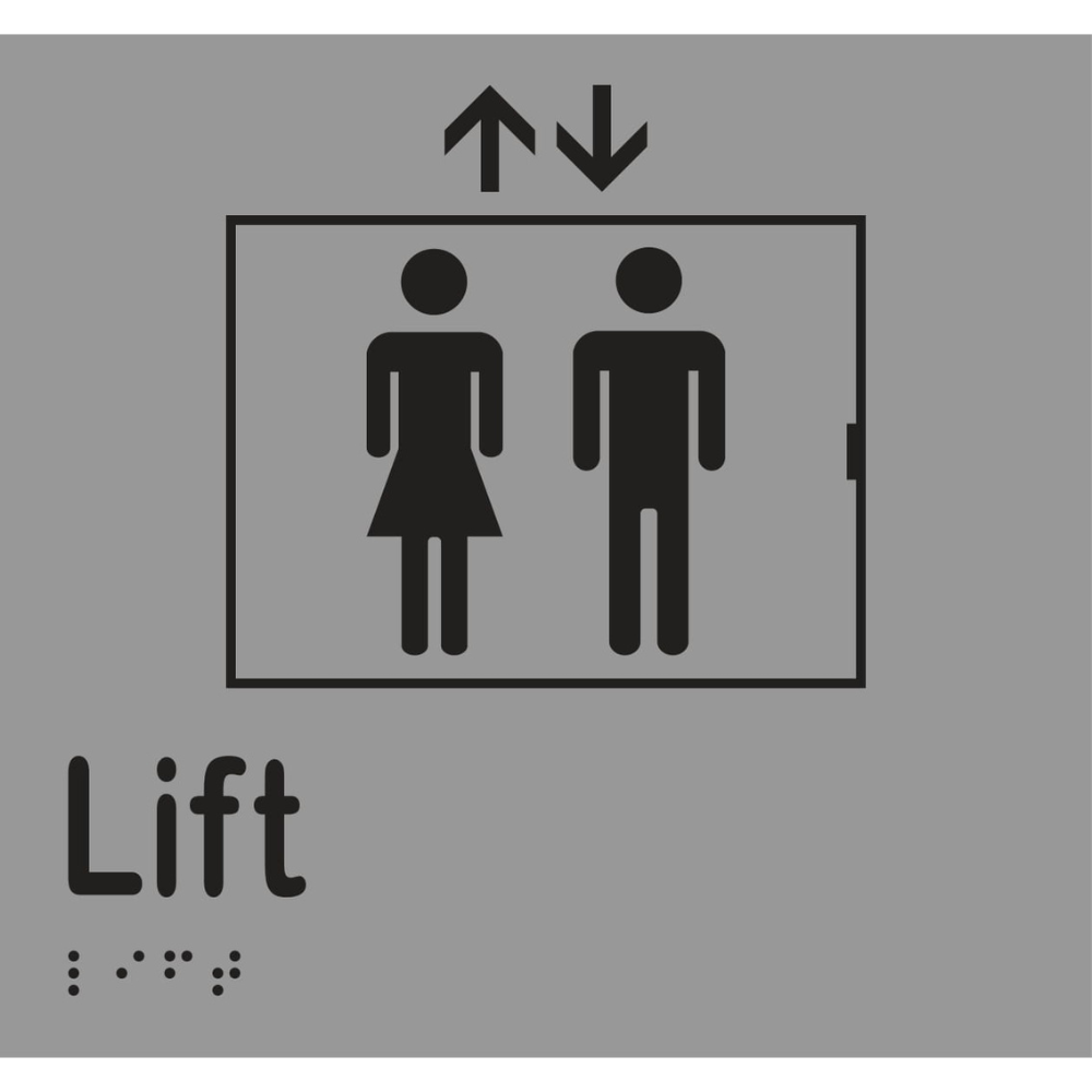 Lift Braille Sign in Stainless Steel - MLS16450_SS