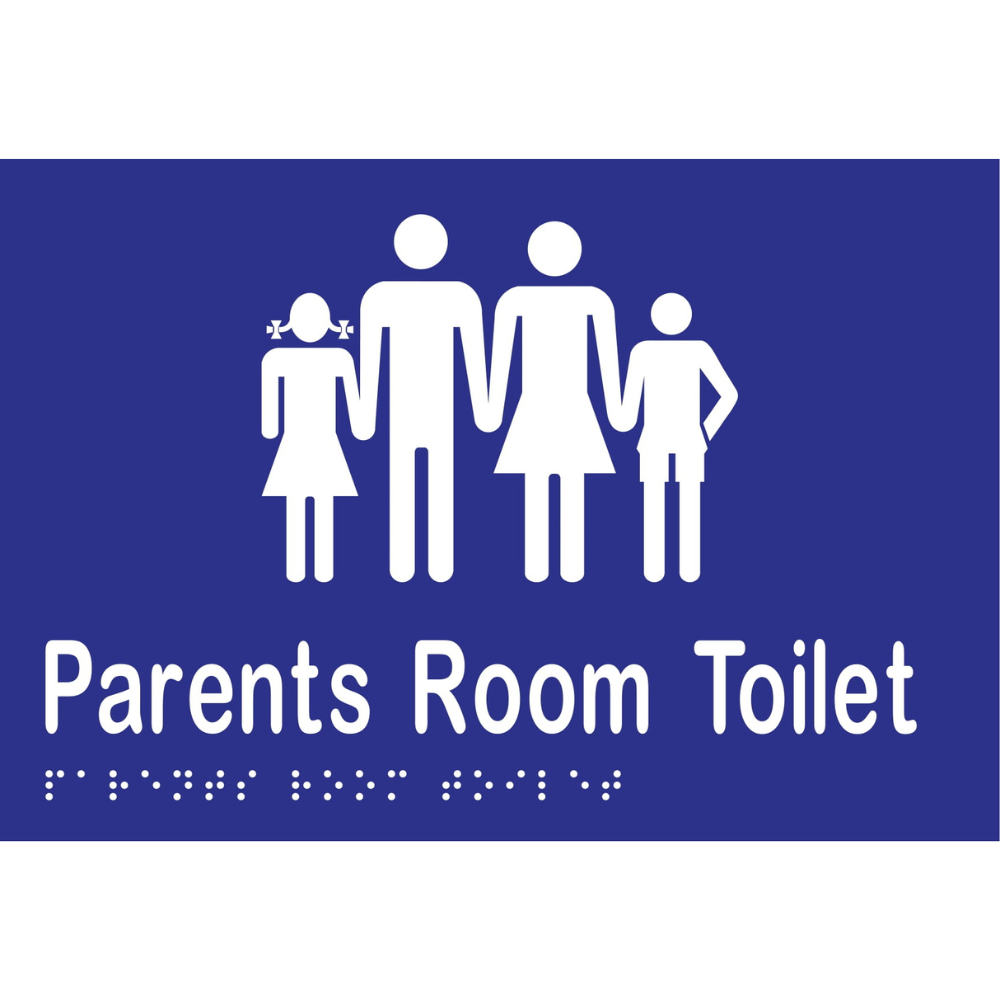 Parents Room Toilet Braille Sign in Blue Vinyl - MLS16995_BLU