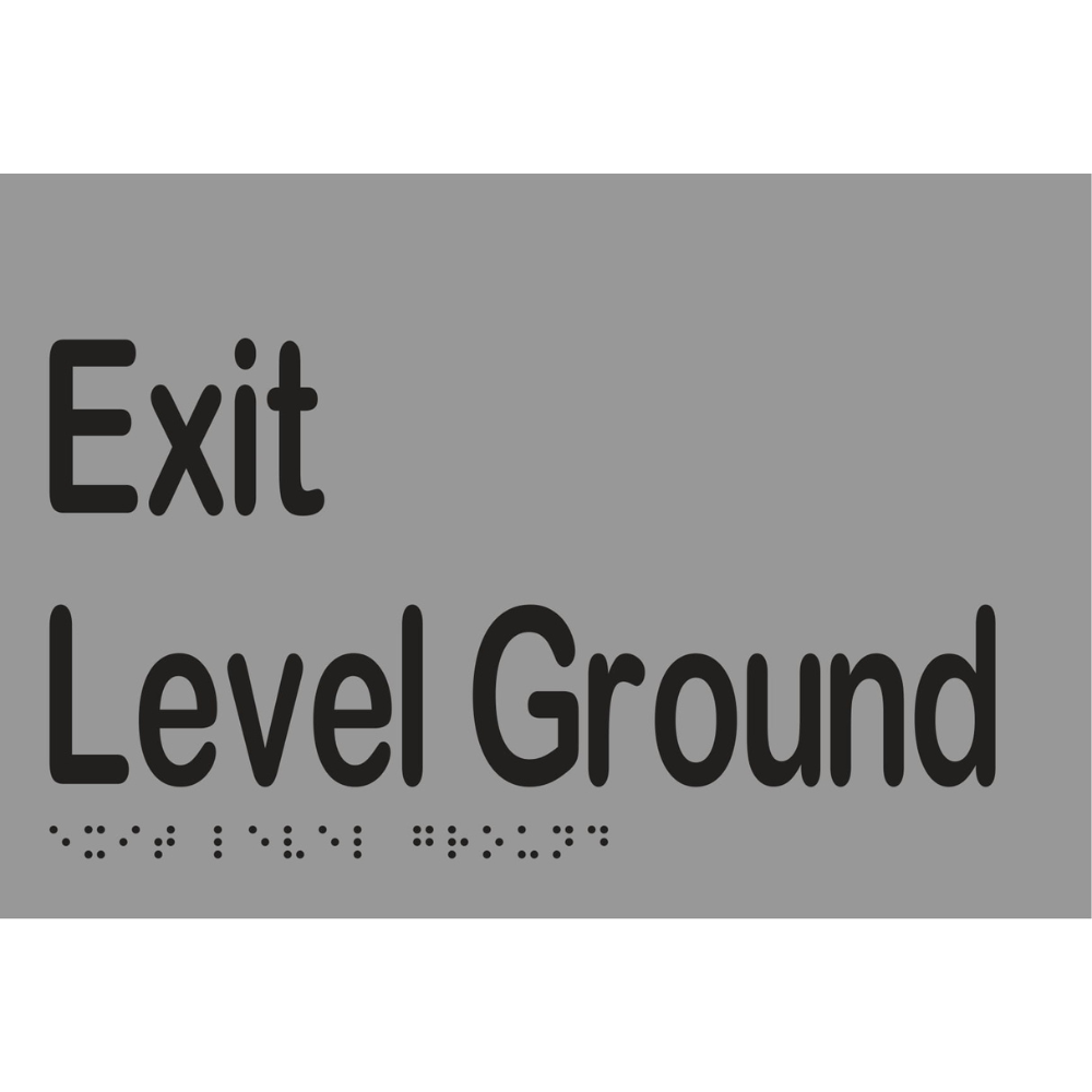 Exit Level Ground Braille Sign in Stainless Steel - MLS16997_SS
