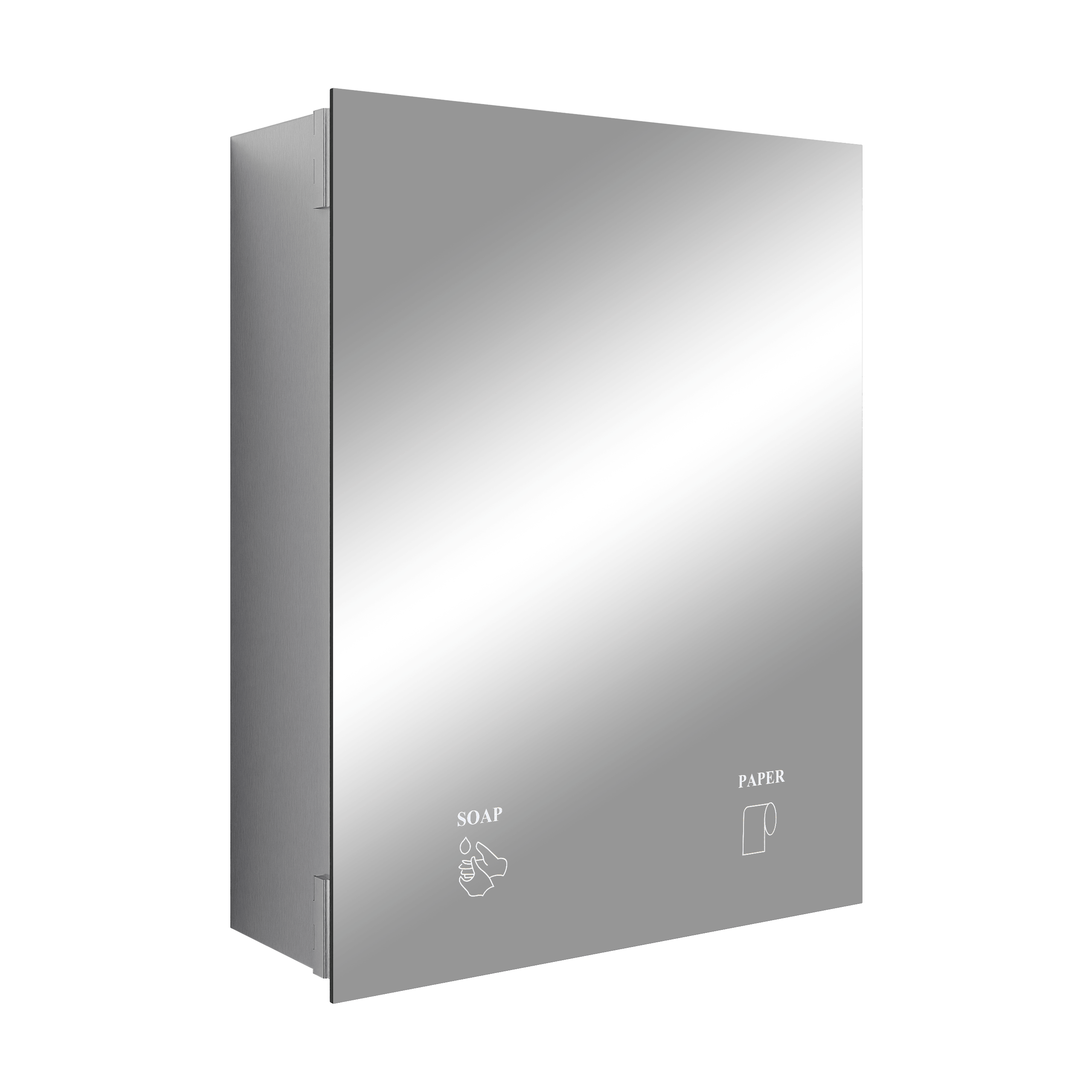 Integrated Mirror Cabinet (Includes Soap Dispenser & Paper Towel Dispenser) in Satin Stainless Steel - ML_IMC2_SS