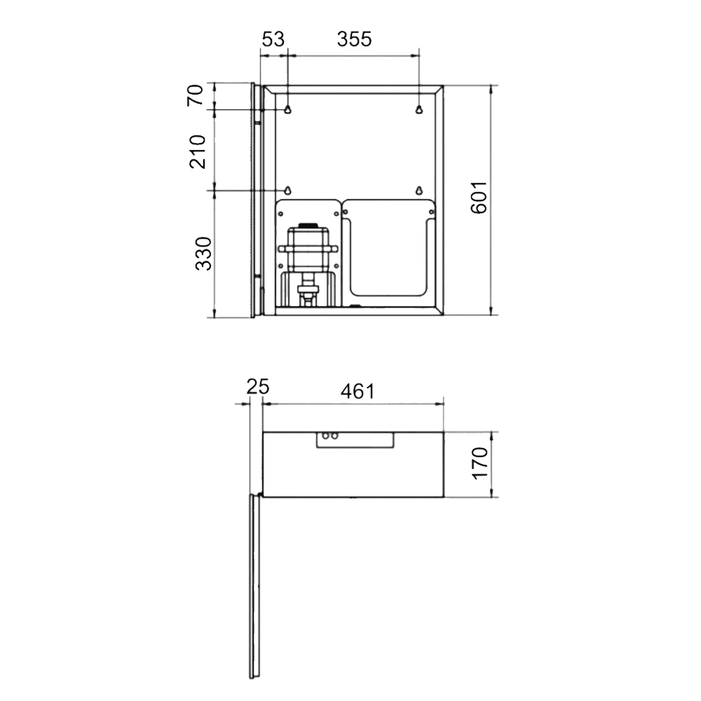 Integrated Mirror Cabinet (Includes Soap Dispenser & Paper Towel Dispenser) in Satin Stainless Steel - ML_IMC2_SS