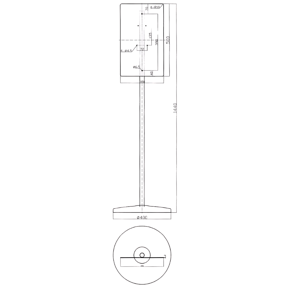 Sanitiser Dispenser Stand in Designer Black - ML_STAND_BLK