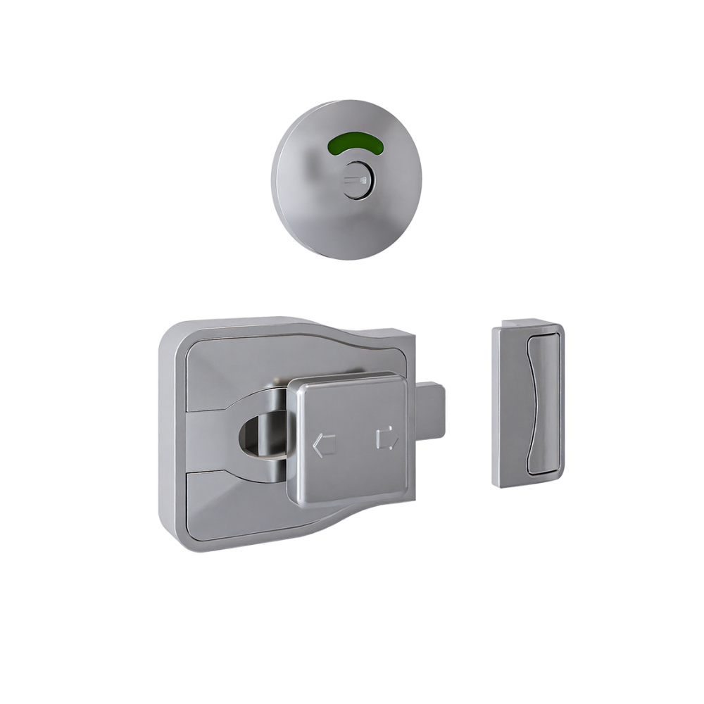 Moda Lock & Round Emergency Release Indicator Set in Satin Chrome Plate - MODA_ERLOCKRND_SCP
