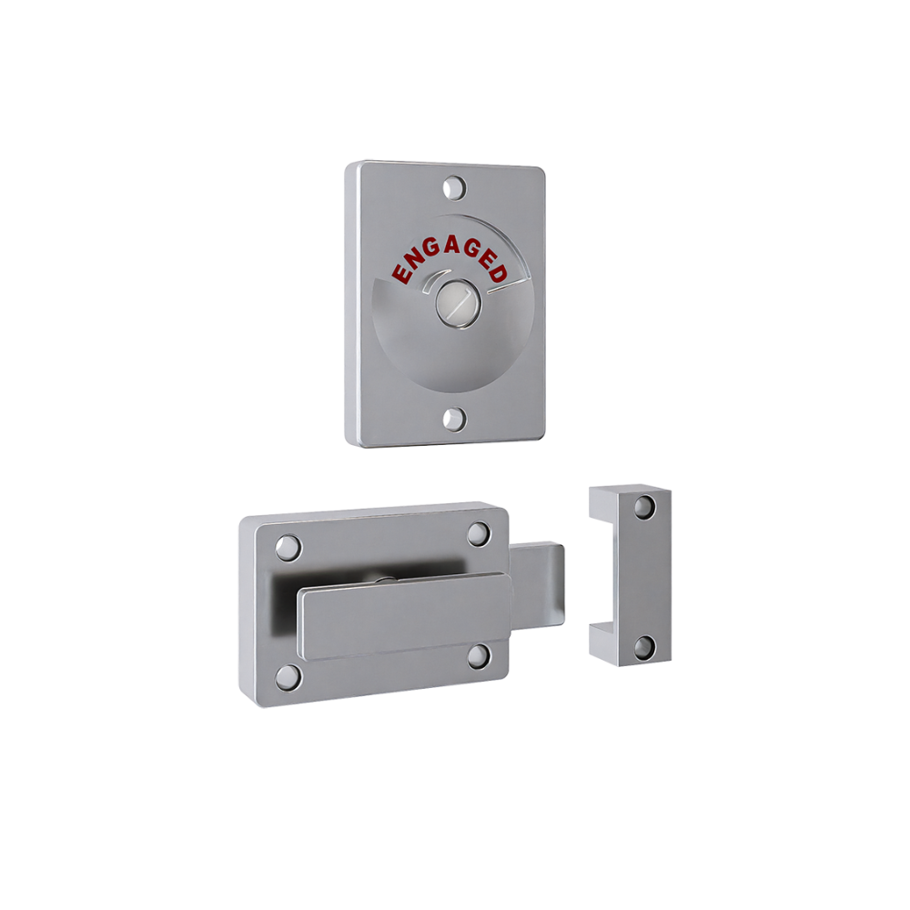 100A T Handle Lock & Indicator Set in Satin Chrome Plate - 100A_LOCK_SCP