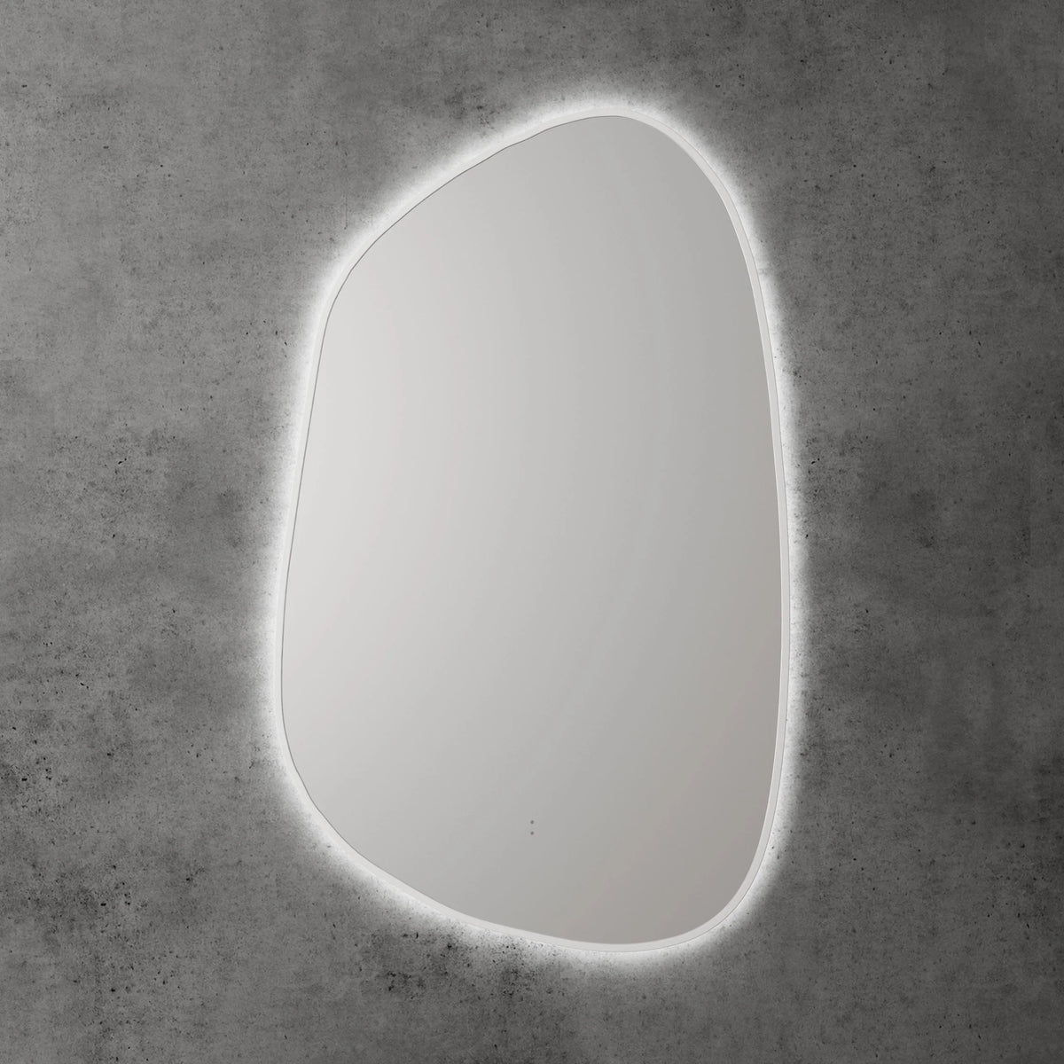 Pebble Shape LED Mirror Touchless switch with Demister 550x900mm - Frameless / with Frame