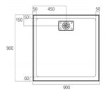 Metro Low Profile Polymarble Shower Base with Stonelite Waste Cover - Various Sizes