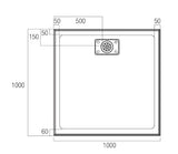 Metro Low Profile Polymarble Shower Base with Stonelite Waste Cover - Various Sizes