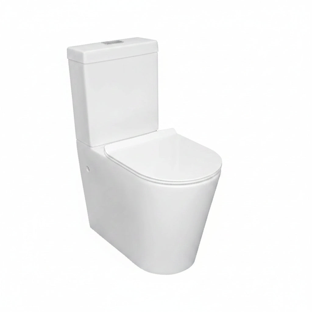Extra Height Back To Wall Rimless Flush Toilet Suite with Soft Close Seat