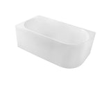 Nova Corner Left Hand Corner Back to Wall Fluted Bath 1500mm - Matt White