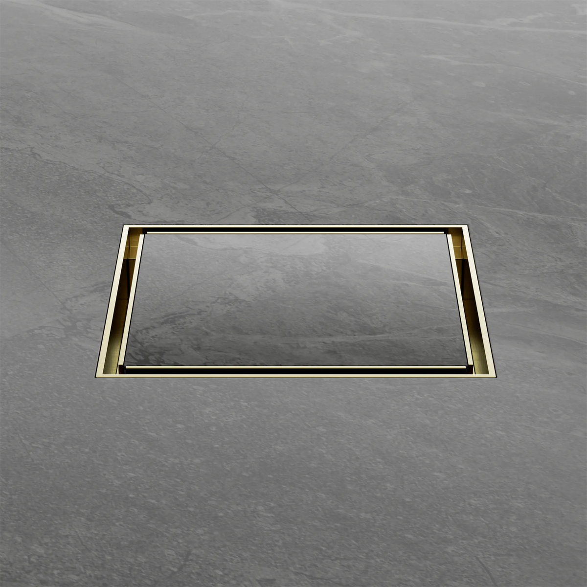 NERO Square Tile Insert Floor Waste Outlet Brushed Gold