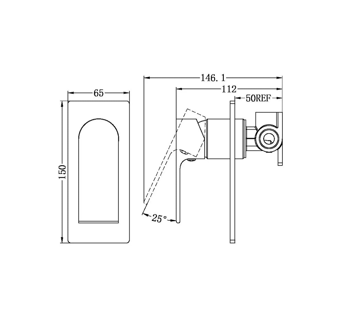 SM18 Nero Bianca Shower/Bath Mixer (Rectangle Backplate) - Various Colours