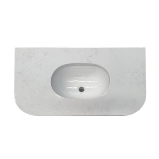 MBS MB Vanity Flat Curved Stone Top with Undermount Basin (No Taphole) - 510 x 910 / 1210 / 1510mm